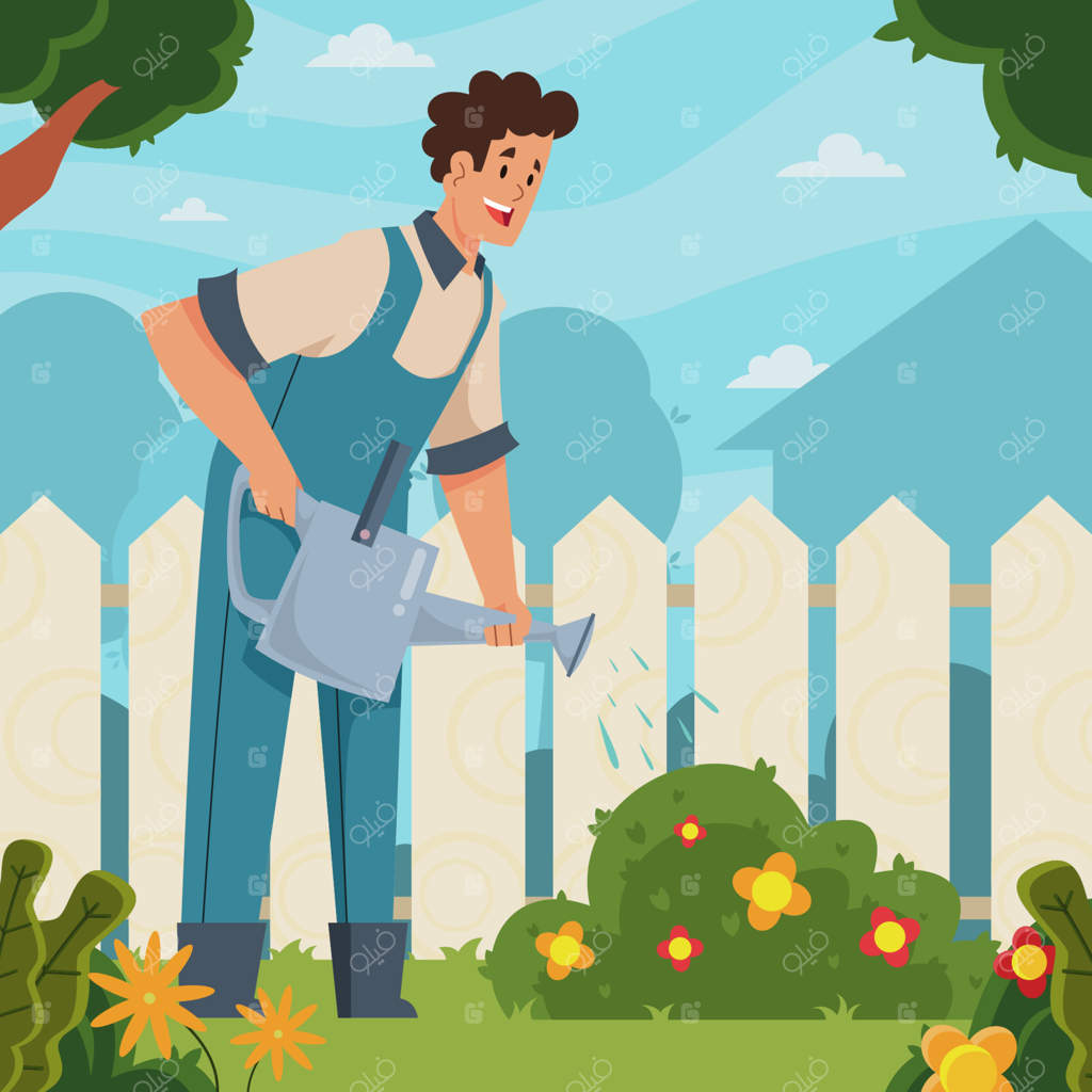 طرح شخصیت باغبان به صورت وکتور حرفه‌ای