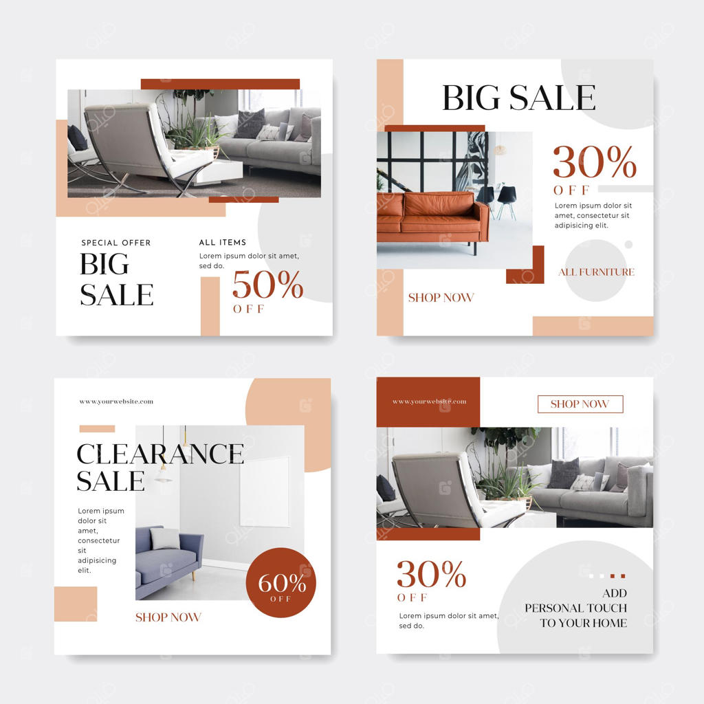 مجموعه پست‌های اینستاگرام فروش مبلمان