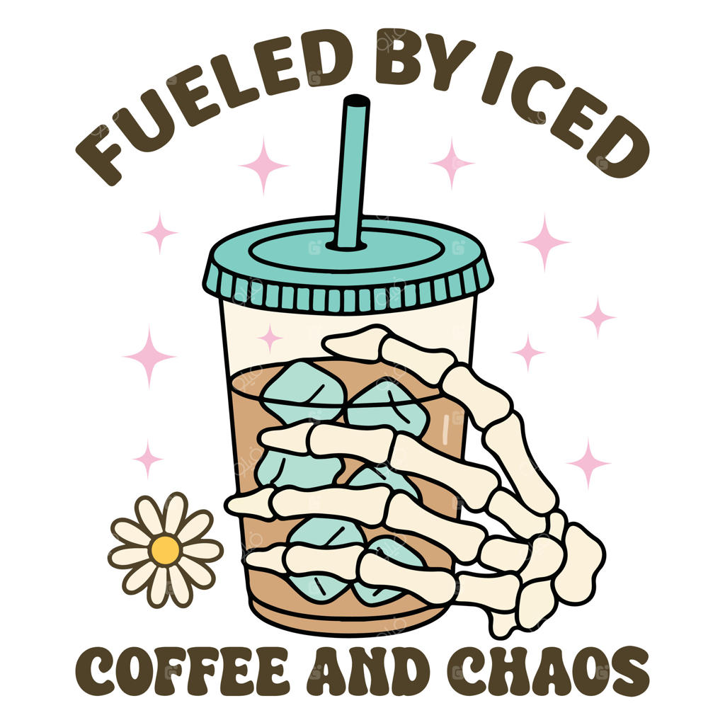 با قهوه سرد و آشوب سوخت‌رسانی شده - تیشرت اهمیت سلامت روان، جملات مثبت، تصویر زیبا برای آگاهی از سلامت روان، طراحی مراقبت از خود برای چاپ سابلیمیشن