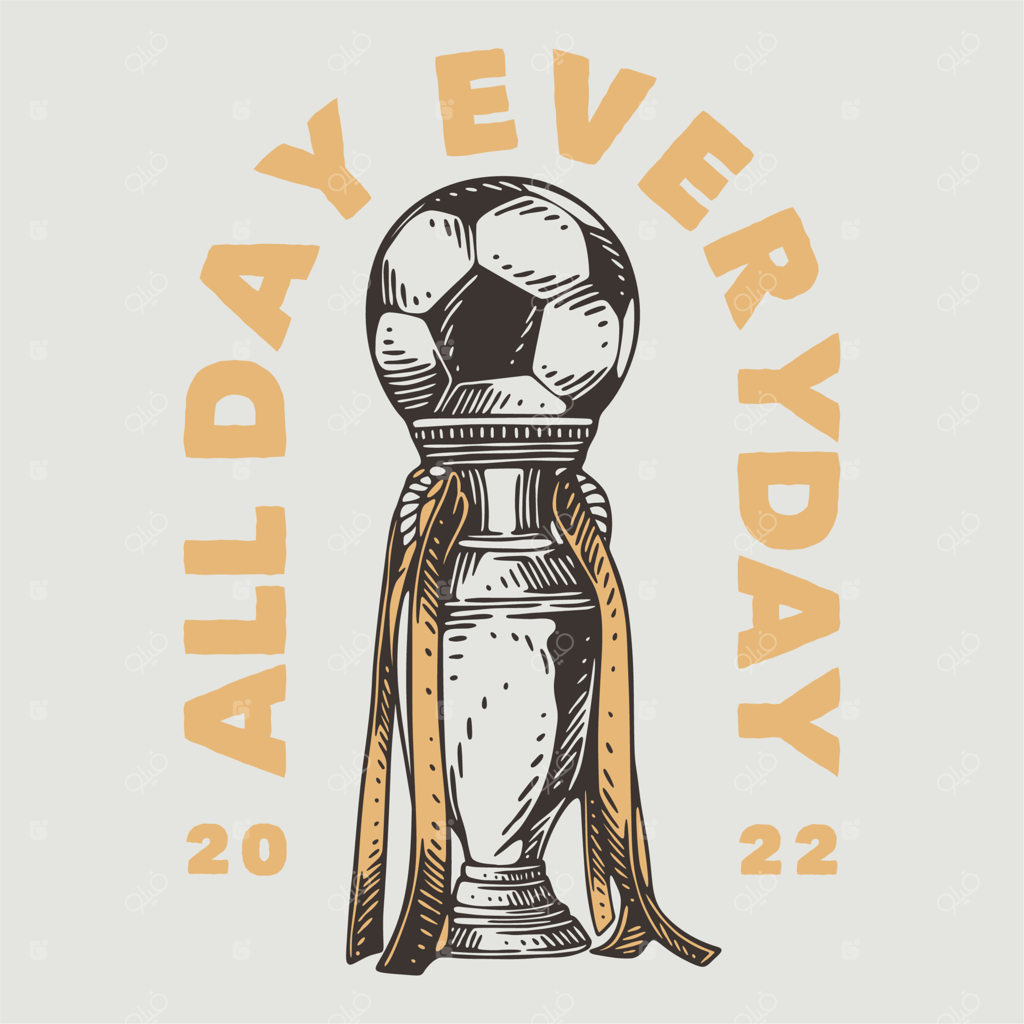 تایپوگرافی شعار وینتیج با متن «تمام روز، هر روز» برای طراحی تیشرت