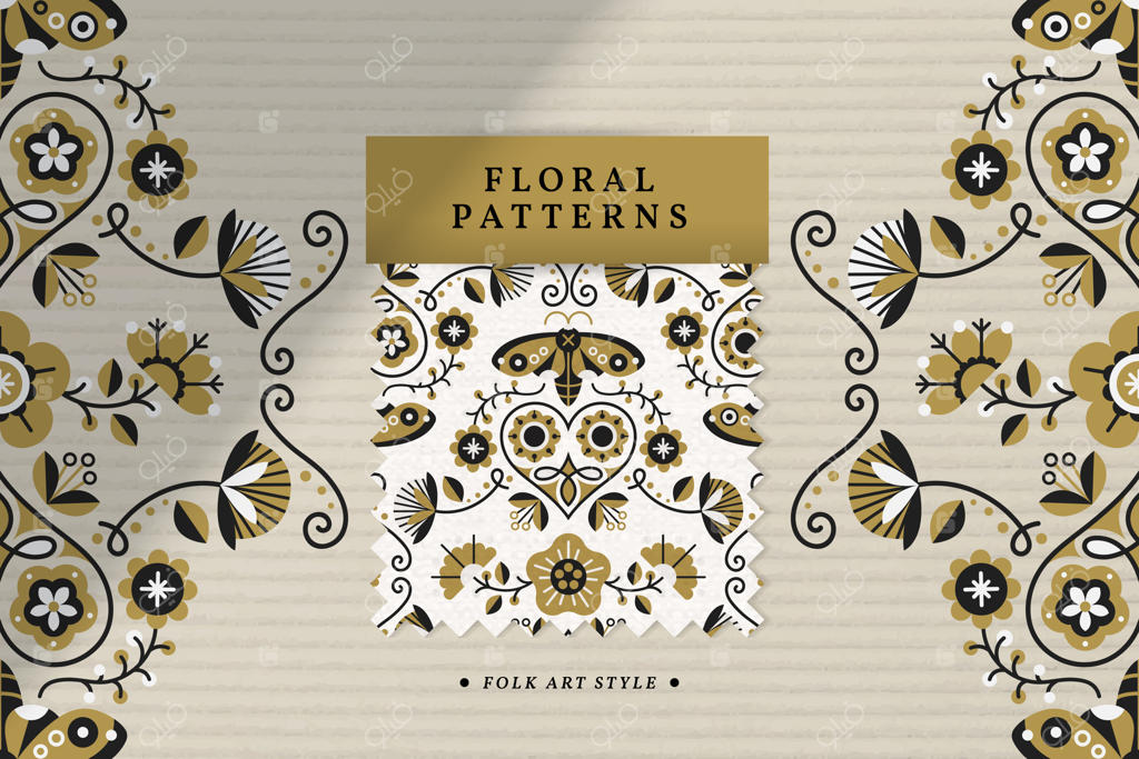 عنصر طراحی هنر مردمی با پترن وکتور