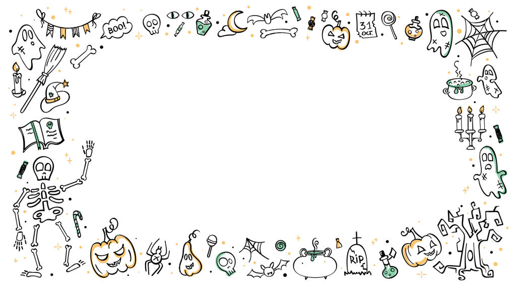 مرز دودل رنگارنگ هالووین برای طراحی‌های شما وکتور حرفه‌ای