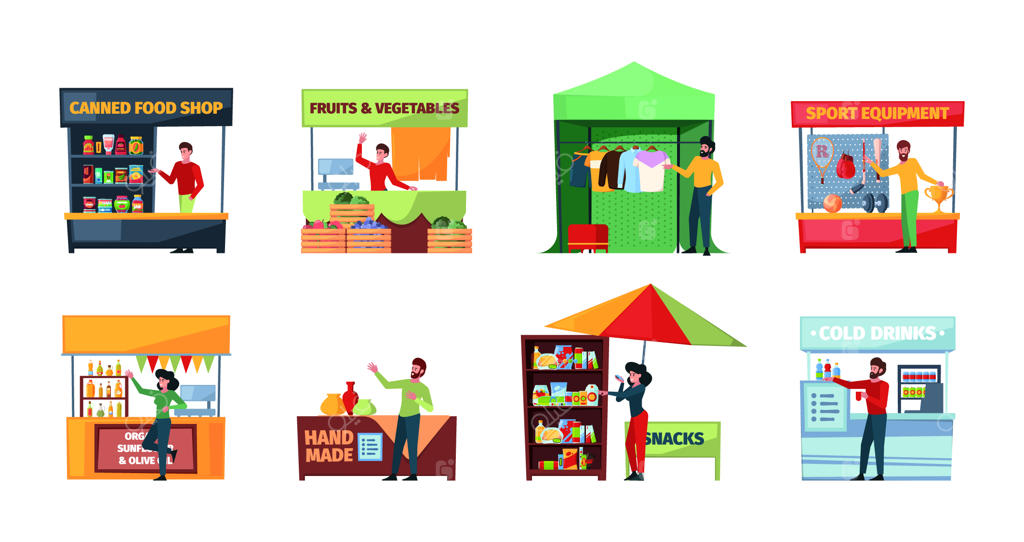 فروشندگان خیابانی: بازارچه‌های شهری برای خرید سریع محصولات نقدی - تصاویر جذاب و رنگارنگ فروشندگان