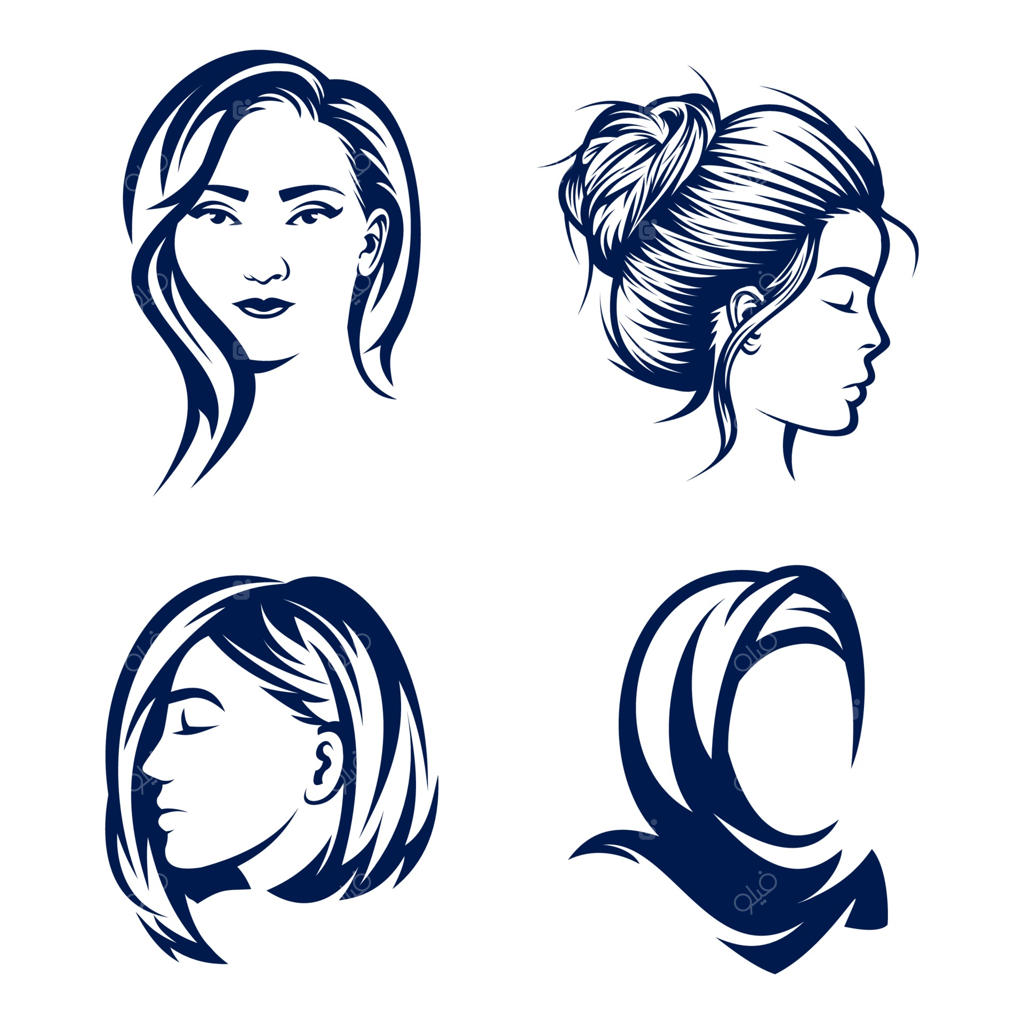 وکتور مدل موی زنانه