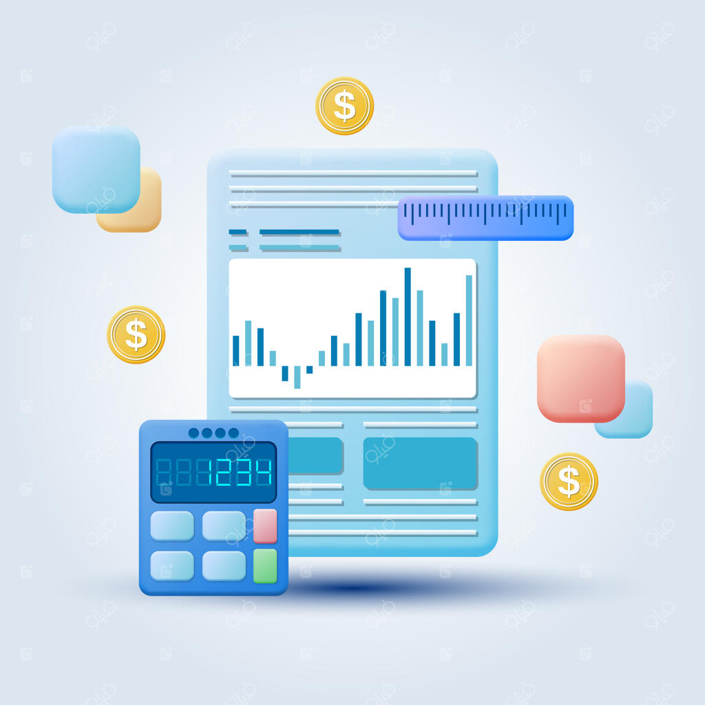 تصویرسازی مفهومی آمار کسب‌وکار به سبک کارتونی وکتور