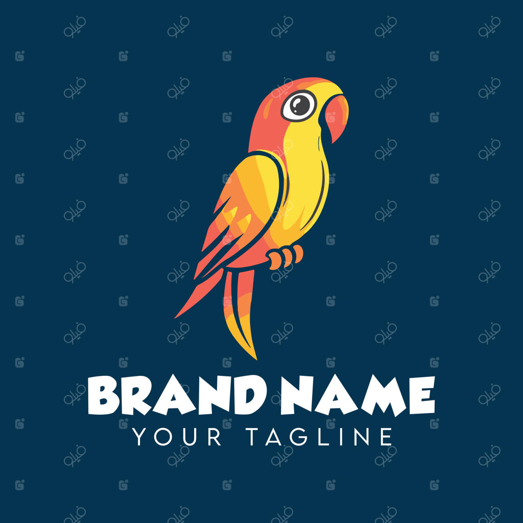 طراحی لوگوی طوطی رنگارنگ