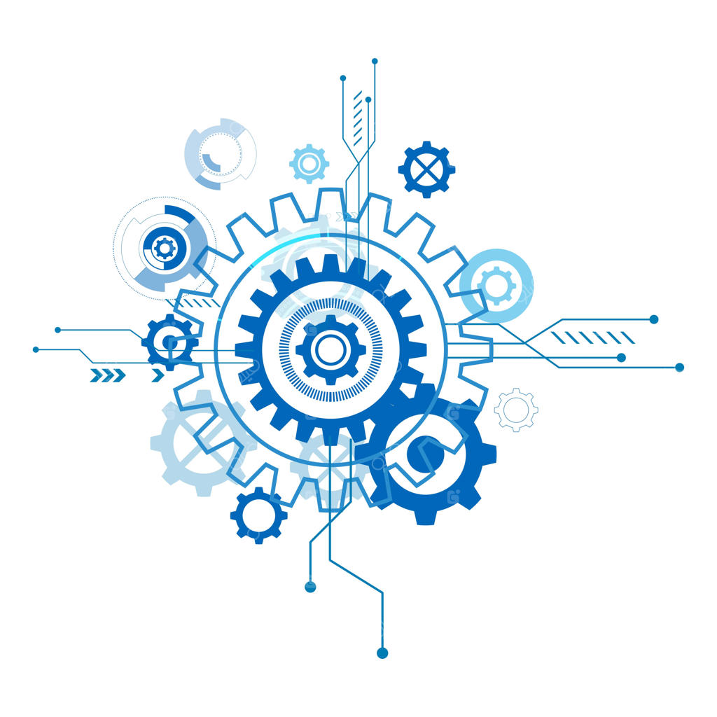 تصویرسازی وکتور آیکون چرخ‌دنده آینده‌نگرانه