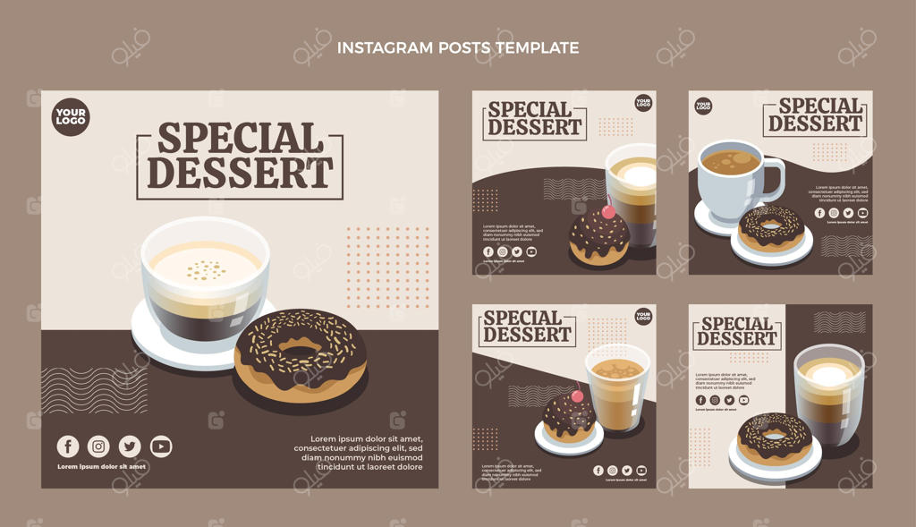 پست‌های اینستاگرام دسرهای خاص با طراحی تخت