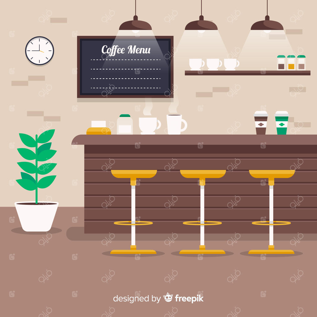 دکوراسیون شیک کافی‌شاپ با طراحی مدرن و ساده