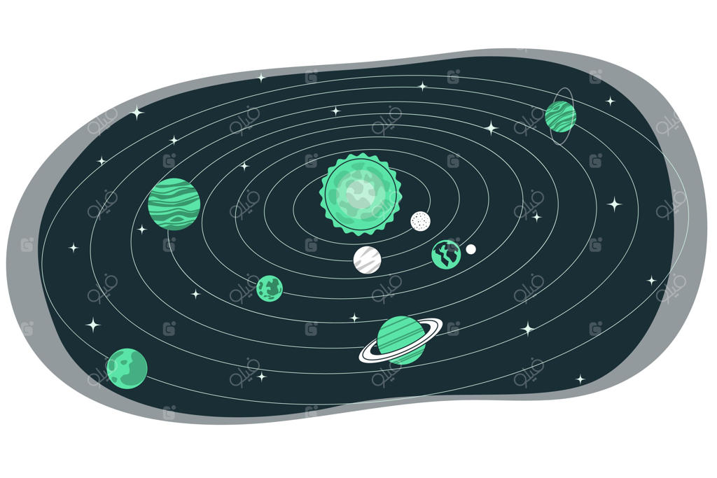 تصویر مفهومی منظومه شمسی