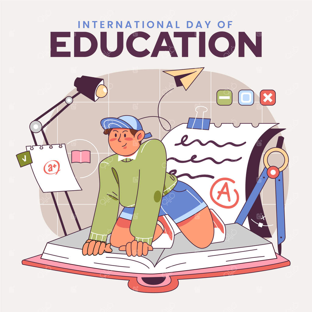 تصویرسازی دستی برای روز جهانی آموزش