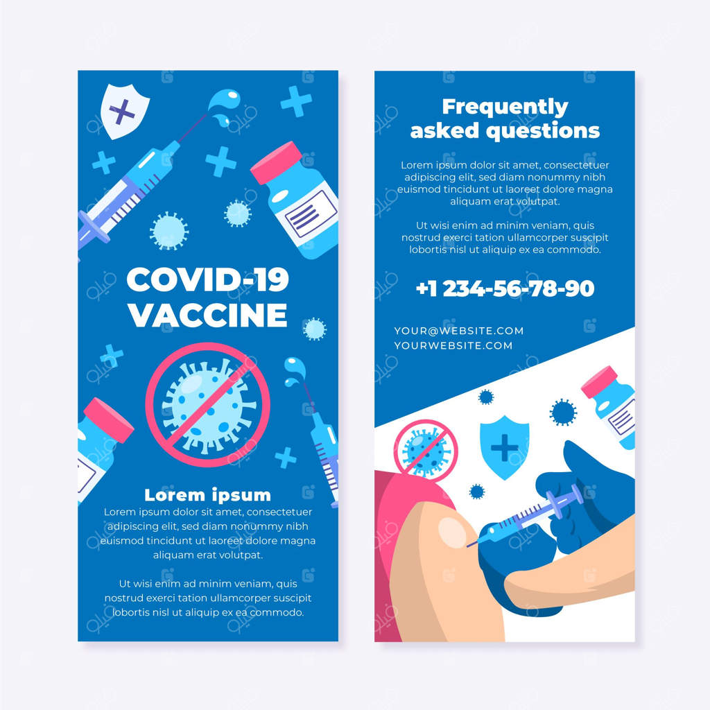 بروشور اطلاعاتی ساده واکسیناسیون کروناویروس