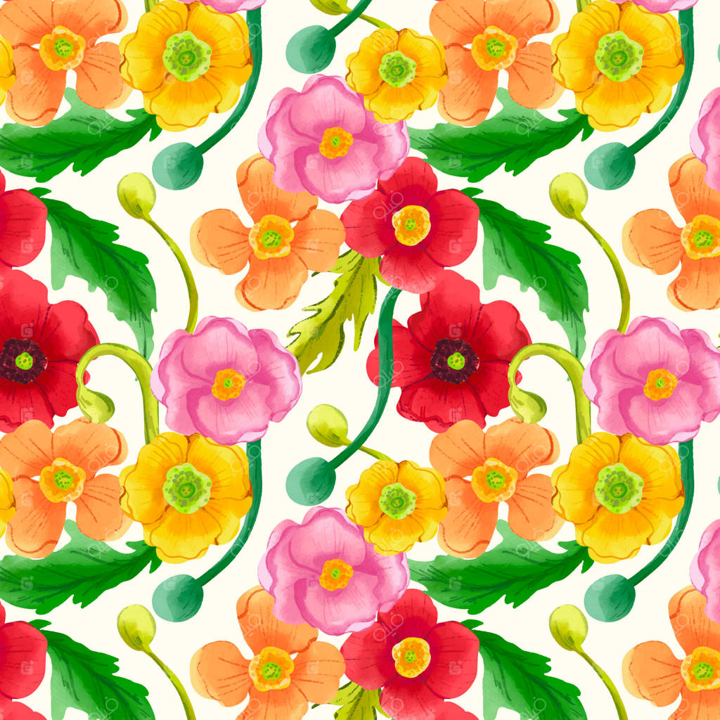 نقاشی آبرنگی از گل شقایق