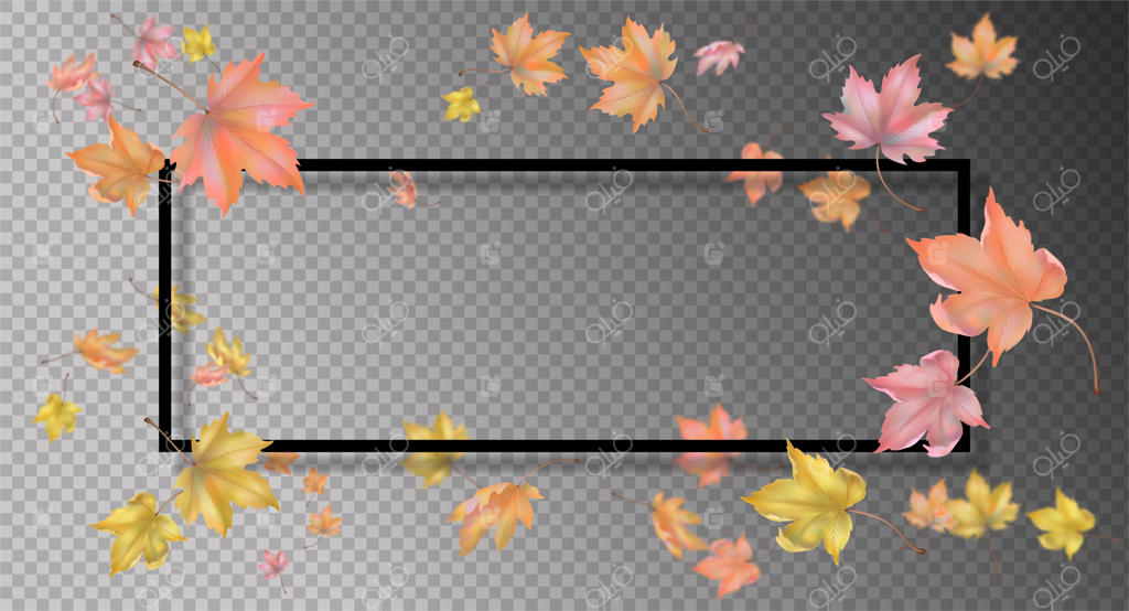 قاب انتزاعی با برگ‌های پاییزی در حال پرواز