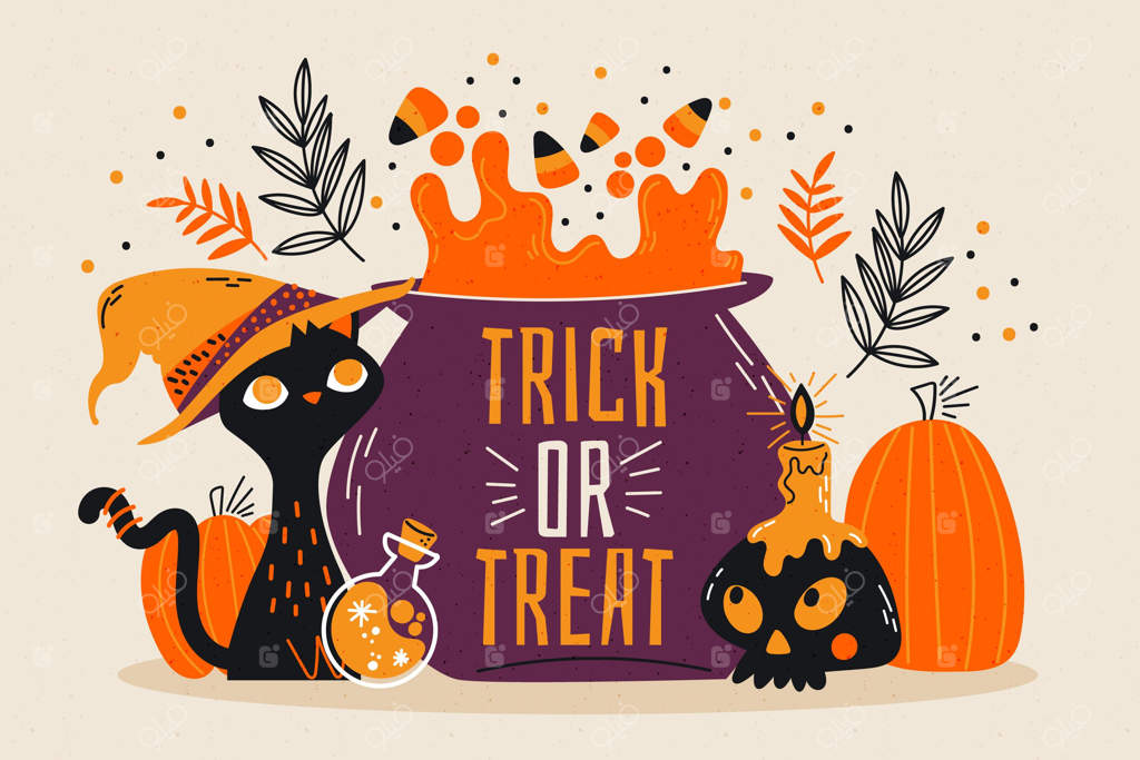 پس‌زمینه هالووین دست‌کشیده