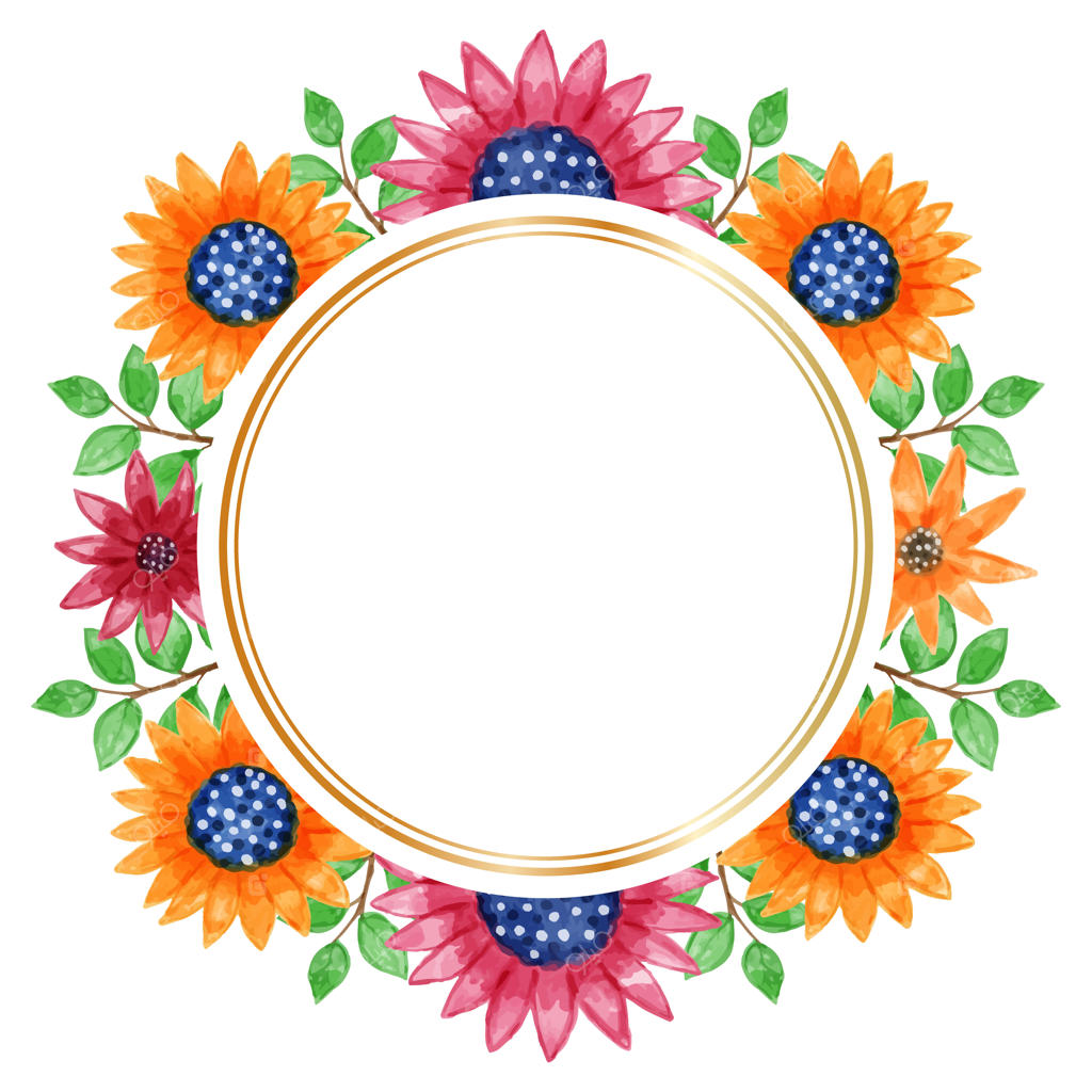 پس‌زمینه قاب گل آبرنگی