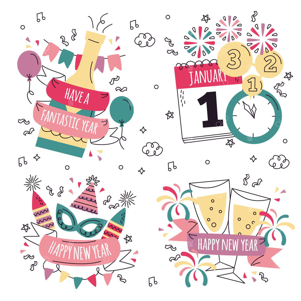 استیکرهای دست‌ساز سال نو