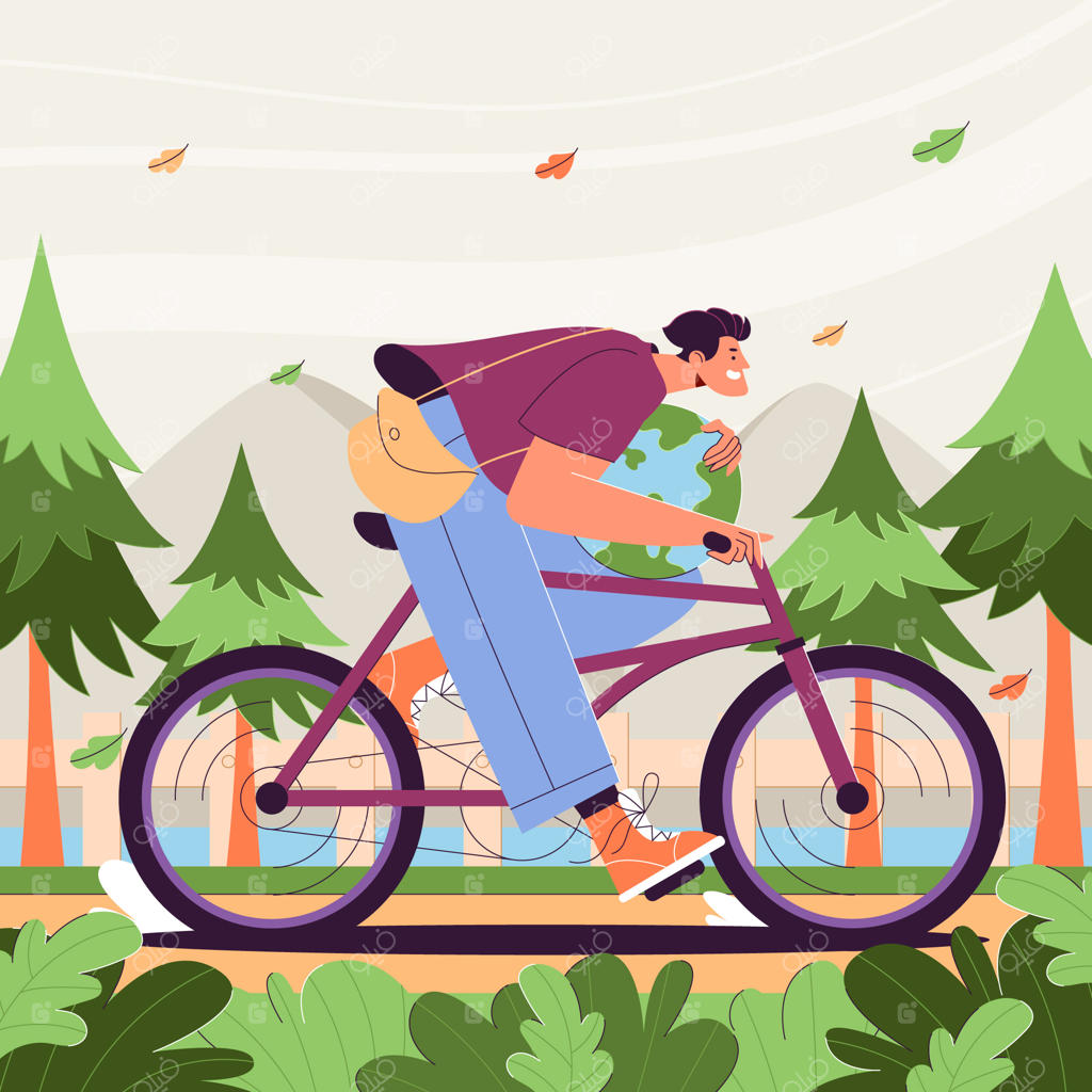 تصویرسازی ساده برای جشن روز جهانی دوچرخه