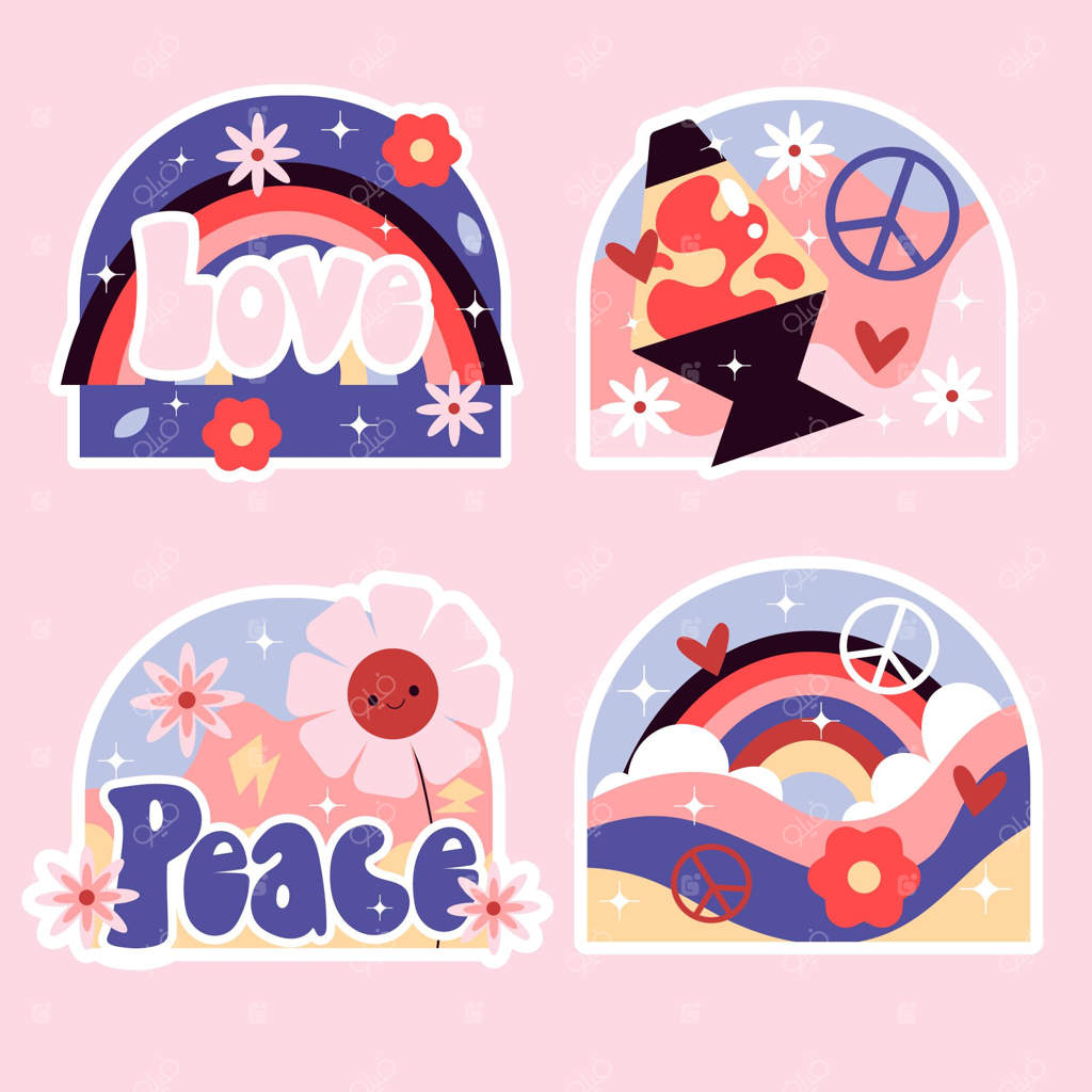 مجموعه‌ای از برچسب‌های دست‌کشیده دهه ۸۰ میلادی