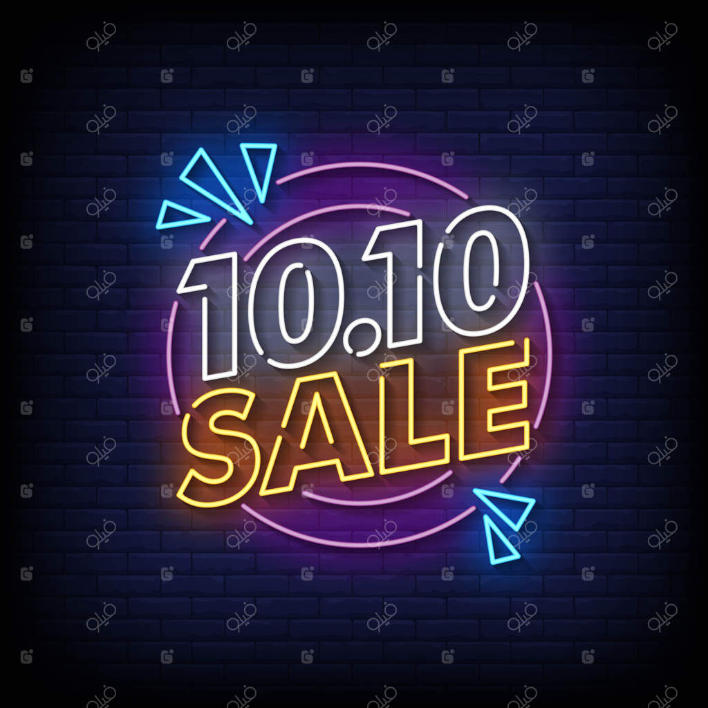 وکتور متن به سبک تابلو نئون برای فروش ویژه 1010