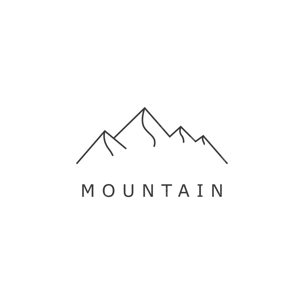 طراحی خطی ساده لوگوی منظره کوه