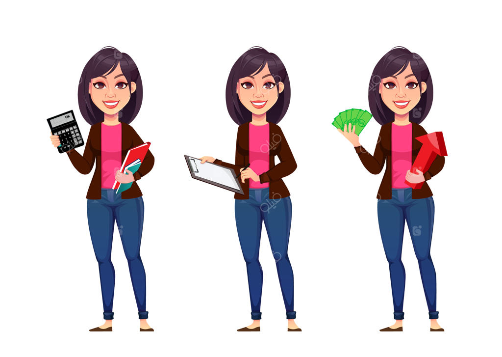 زن تاجر، مجموعه‌ای از سه ژست