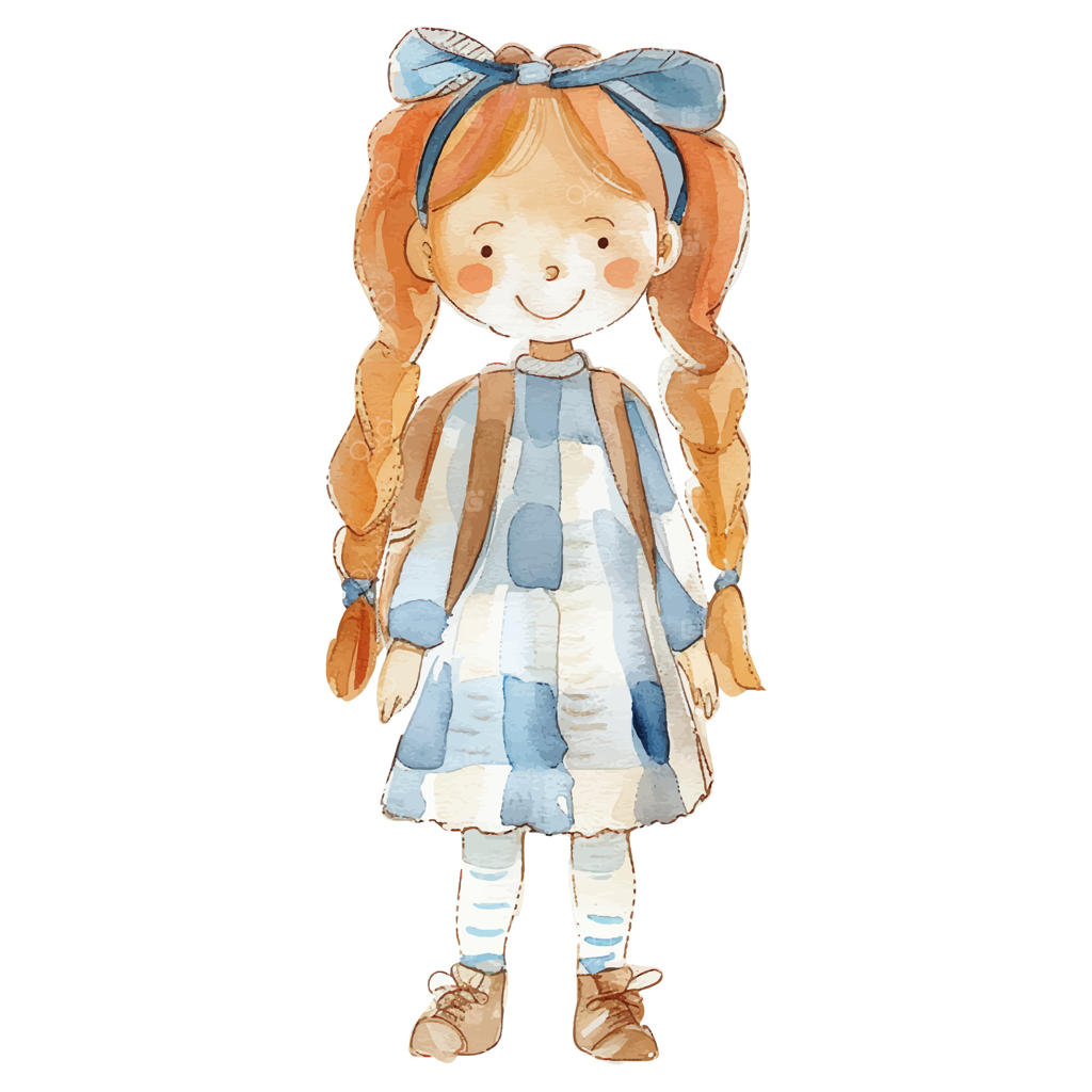 دختر آبرنگی؛ دختر کوچولوی آبرنگی با افتخار ایستاده است؛ نوزاد بامزه