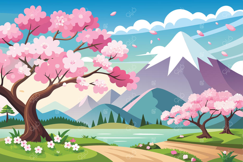 باغ شکوفه‌های گیلاس در ژاپن