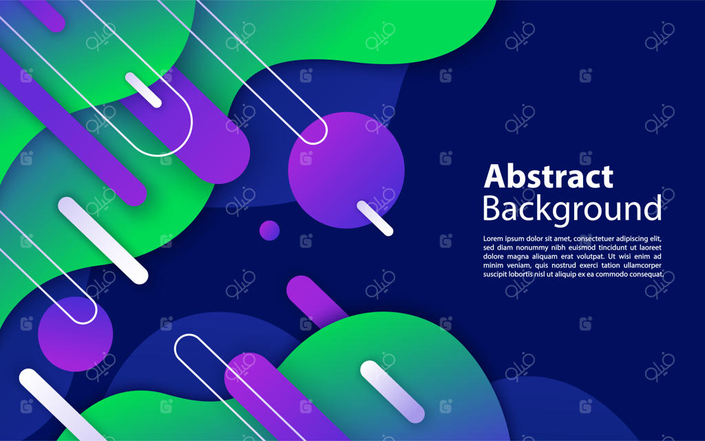 پس‌زمینه آبی سیال با ترکیب‌بندی اشکال انتزاعی