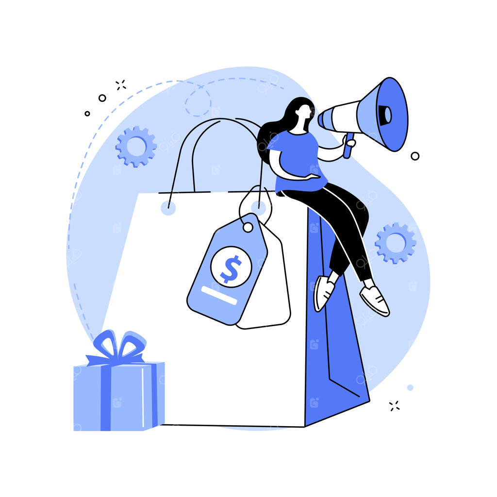 پیش‌نویس مفهوم تبلیغات فروش - تصویرسازی برداری