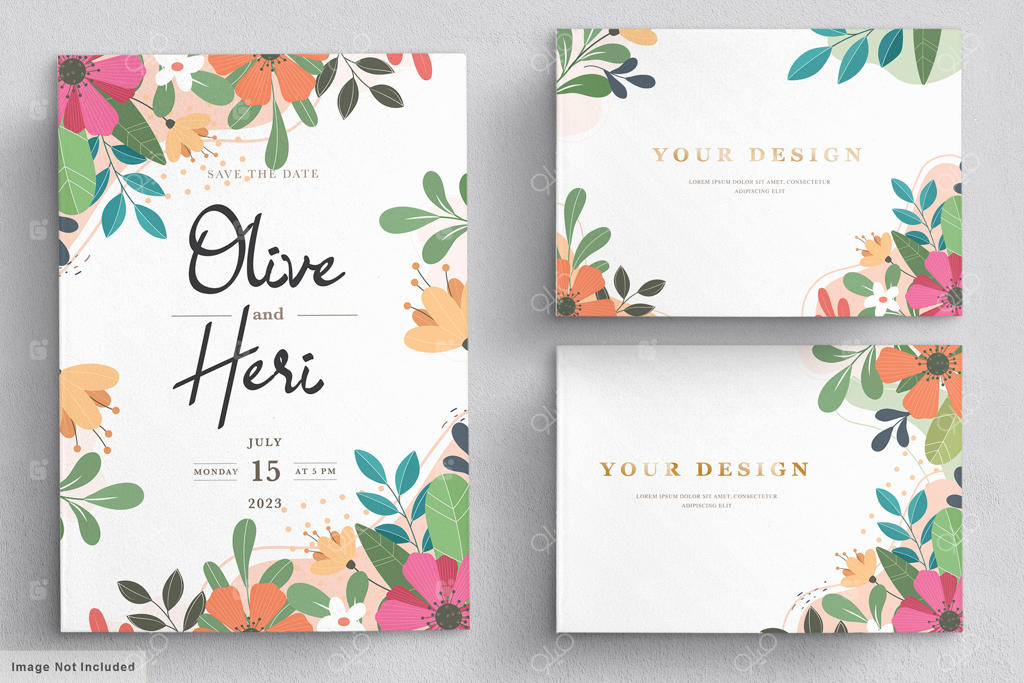 کارت دعوت گلدار انتزاعی