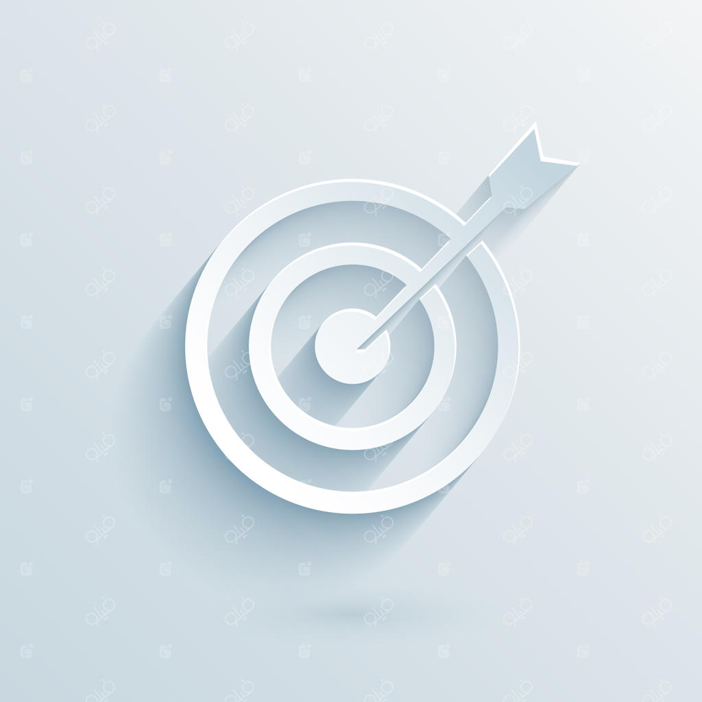 تصویر برداری هدف کاغذی با دارت برای تجارت