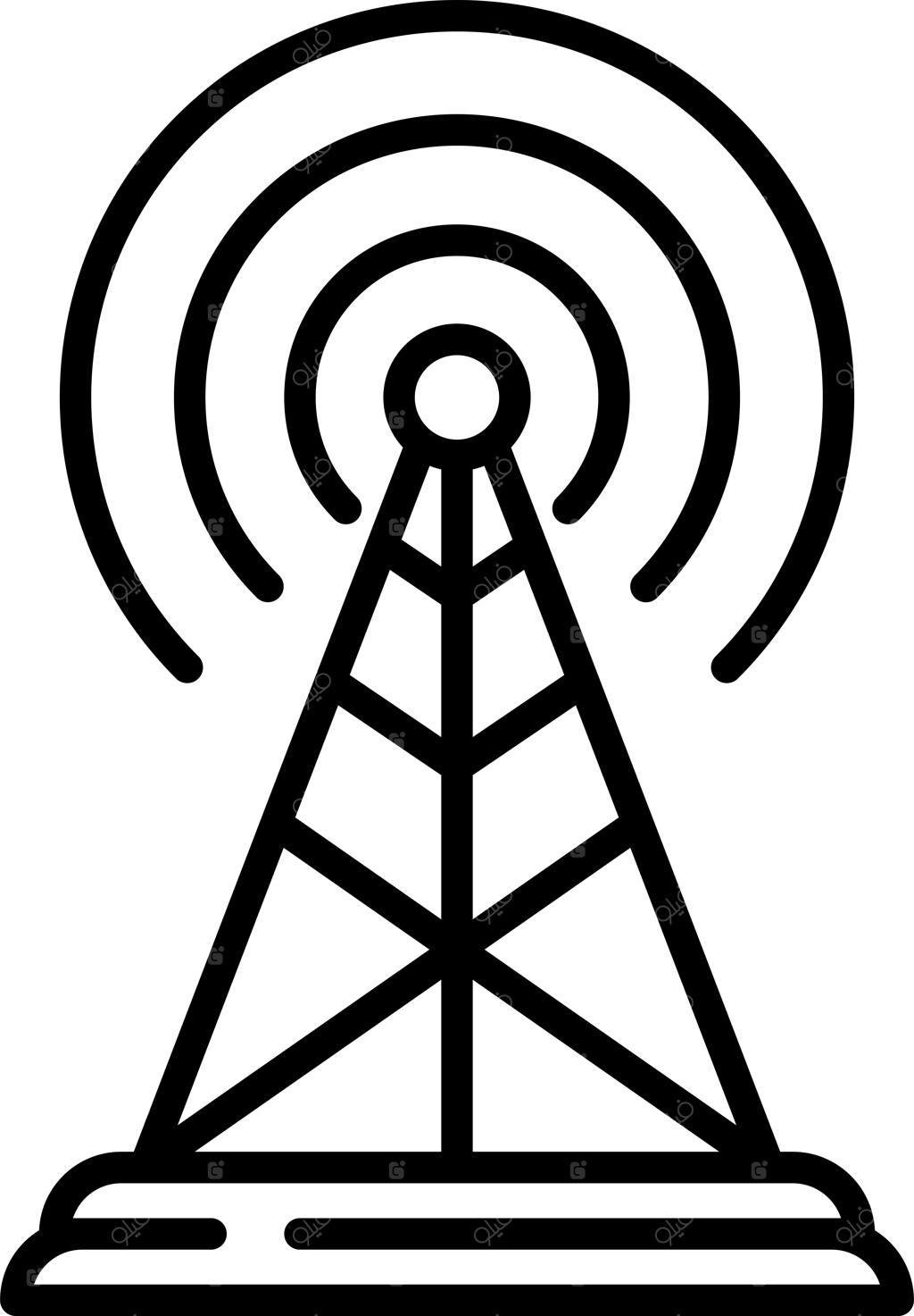 تصویرسازی وکتور آنتن با طرح خطی توپر