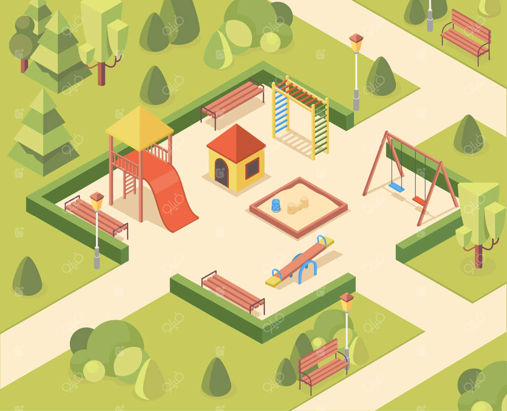 زمین‌بازی ایزومتریک در پارک