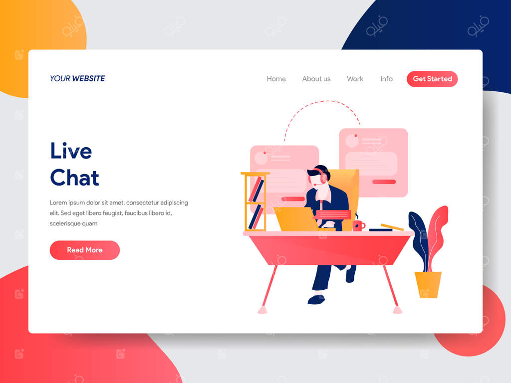 تصویرسازی چت زنده برای صفحه وب