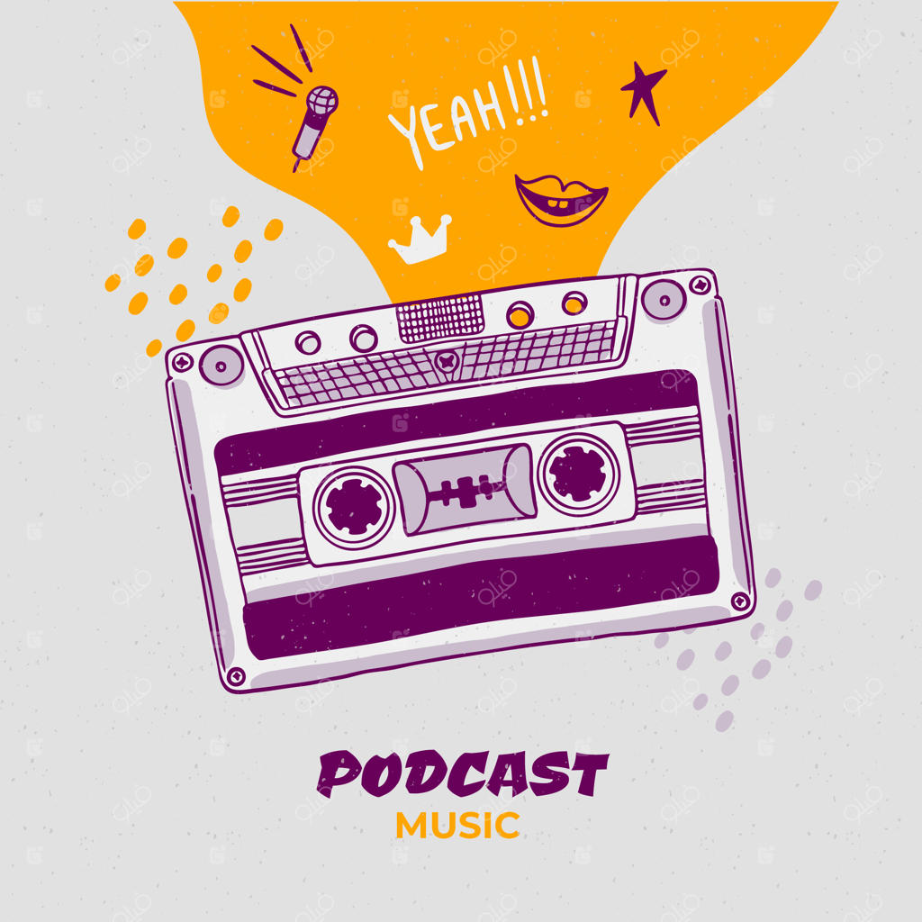 طراحی جلد پادکست به صورت دستی