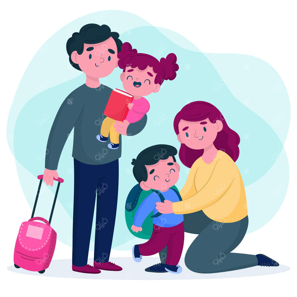 آغوش والدین قبل از مدرسه برای فرزندانشان