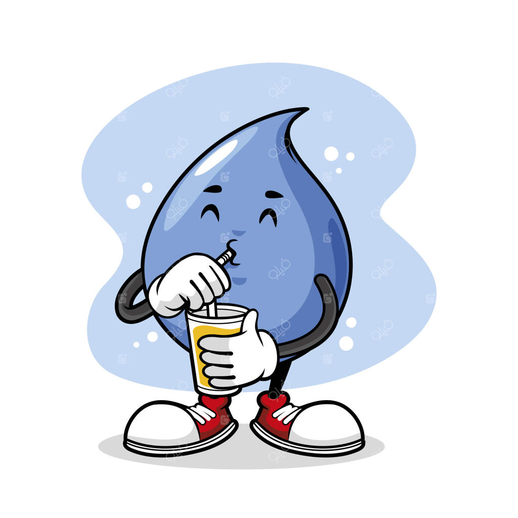 تصویر کارتونی قطره آب طراحی شده با دست