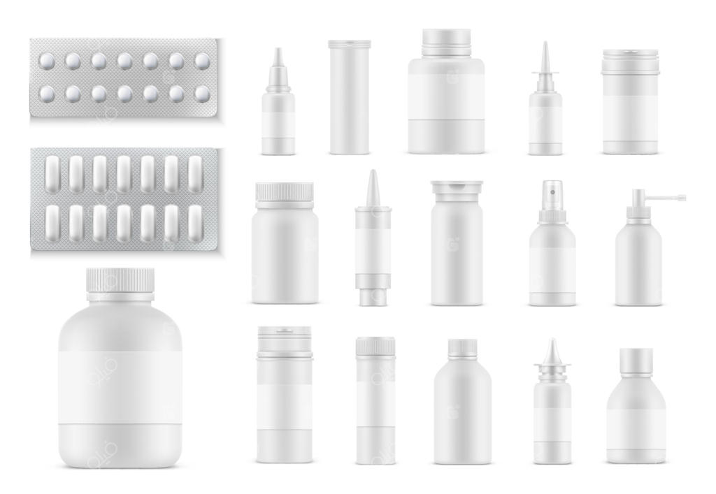 بطری‌ها و بسته‌بندی‌های واقع‌گرایانه قرص و دارو