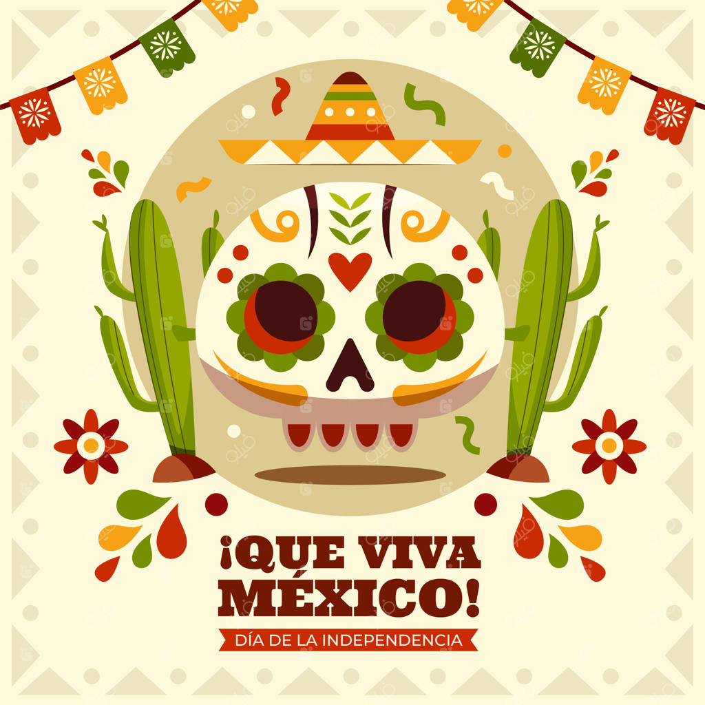 تصویرسازی مینیمال برای جشن روز استقلال مکزیک