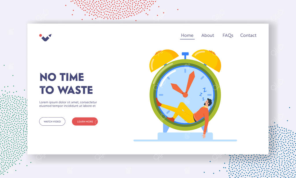 پترن صفحه فرود: اهمال، کار بیش از حد و خستگی - تاجر بی‌حال یا خسته در حال خواب در محل کار