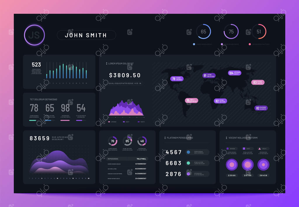 عناصر اینفوگرافیک مالی