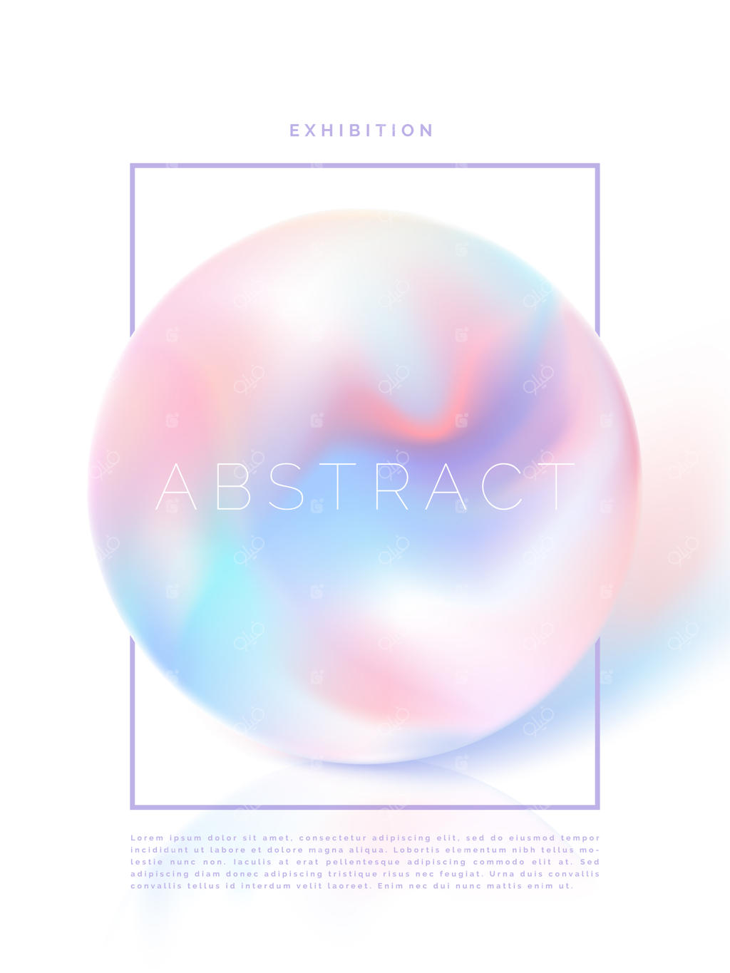 قالب وکتور پوستر، بروشور و جلد کتاب با طرح مرواریدی هولوگرافیک و رنگین‌کمانی