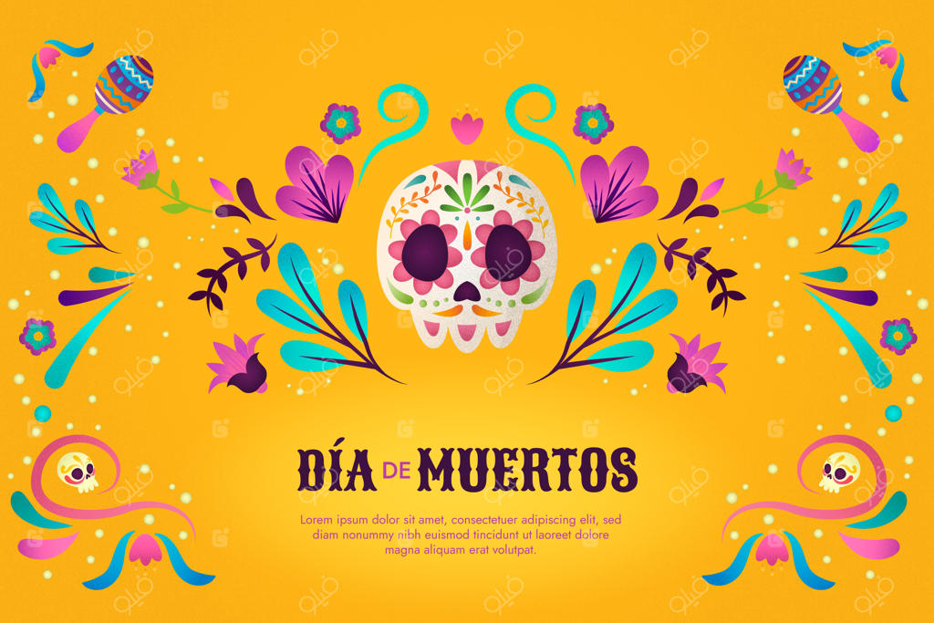 زمینه جشن روز مردگان با طرح گرادیان