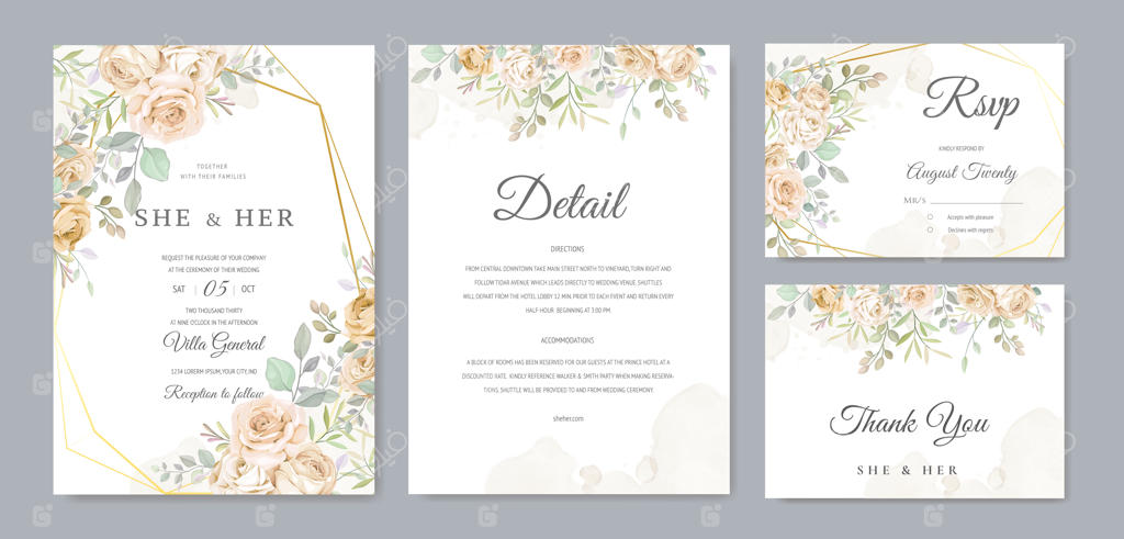 پترن زیبا برای کارت دعوت عروسی