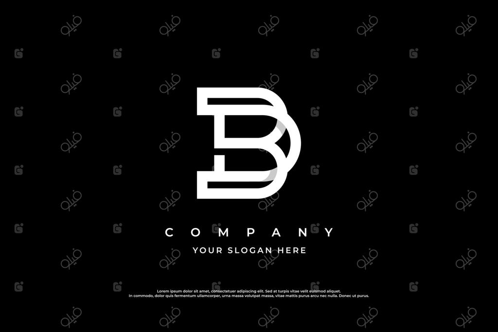 طراحی لوگو با حروف ابتدایی DB یا مونوگرام BD در قالب وکتور