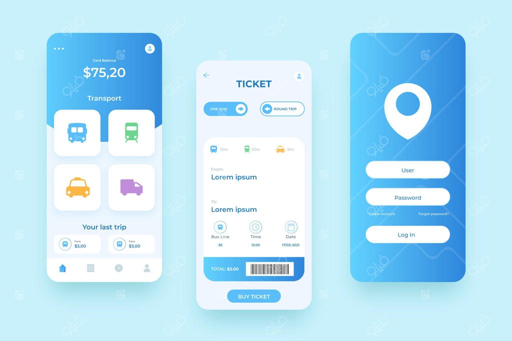 انواع صفحه‌نمایش‌ها برای اپلیکیشن موبایل حمل و نقل عمومی