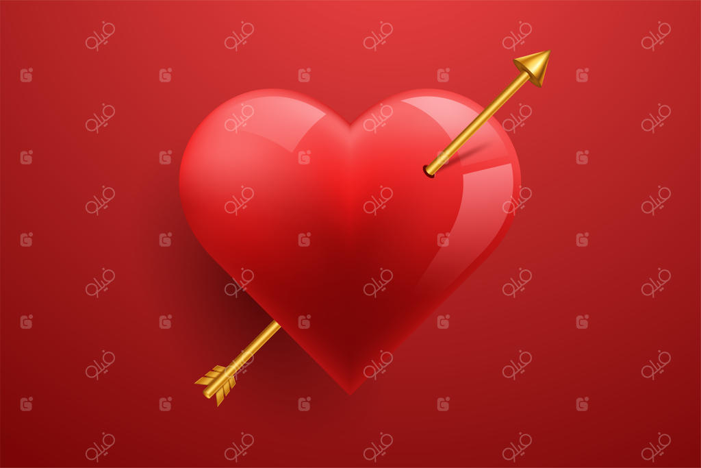 بنر تبریک ولنتاین با بادکنک‌های قلبی قرمز سه‌بعدی