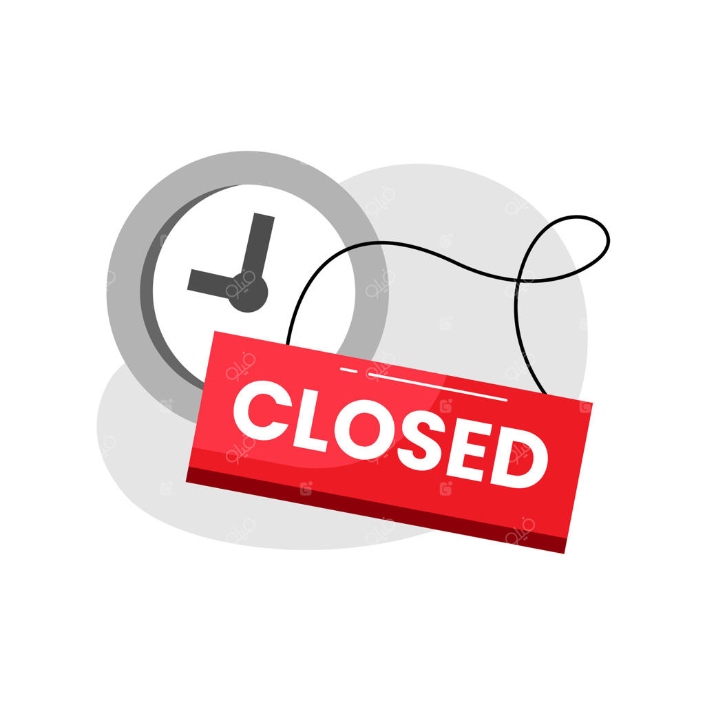 تصویرسازی فلت با مفهوم خارج از ساعات کاری و تعطیلی موقت؛ المان گرافیکی ساده و مدرن برای وضعیت خالی در رابط کاربری، اینفوگرافیک و آیکون