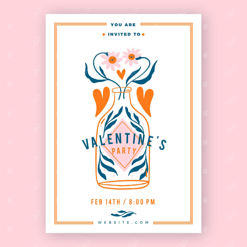 پترن پوستر مهمانی دست‌ساز روز ولنتاین